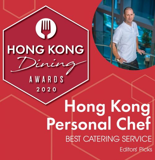 best private chef catering company award hong kong personal chef on red background from hong kong living dining awards